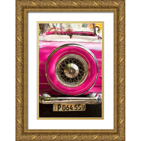 Pink Car in Cuba II Gold Ornate Wood Framed Art Print with Double Matting by Millet, Karyn