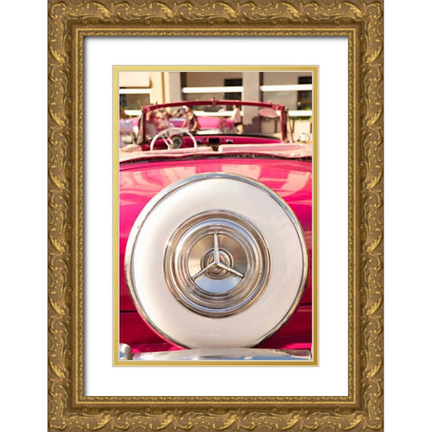 Red Car in Cuba II Gold Ornate Wood Framed Art Print with Double Matting by Millet, Karyn