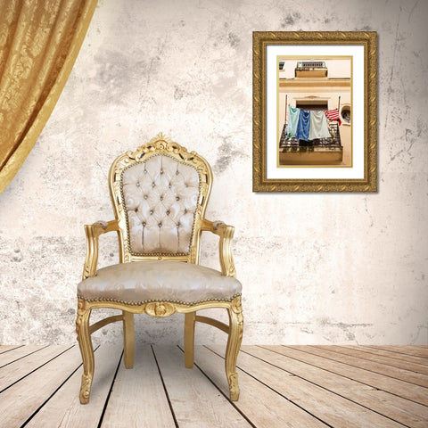 Cuban Balcony II Gold Ornate Wood Framed Art Print with Double Matting by Millet, Karyn