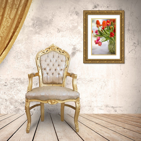 Blooming Tulips Gold Ornate Wood Framed Art Print with Double Matting by Millet, Karyn
