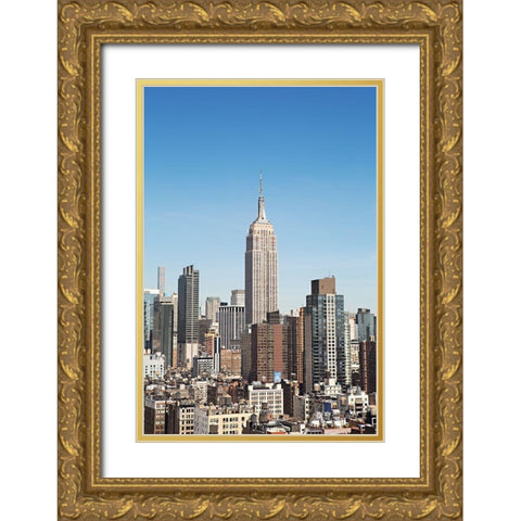 New York Cityscape Gold Ornate Wood Framed Art Print with Double Matting by Millet, Karyn