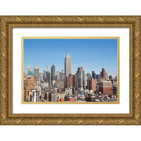 New York Cityscape II Gold Ornate Wood Framed Art Print with Double Matting by Millet, Karyn
