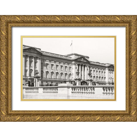 Buckingham Palace BandW Gold Ornate Wood Framed Art Print with Double Matting by Millet, Karyn