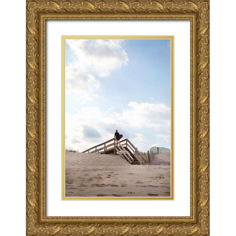 Sandy Stairs Gold Ornate Wood Framed Art Print with Double Matting by Millet, Karyn