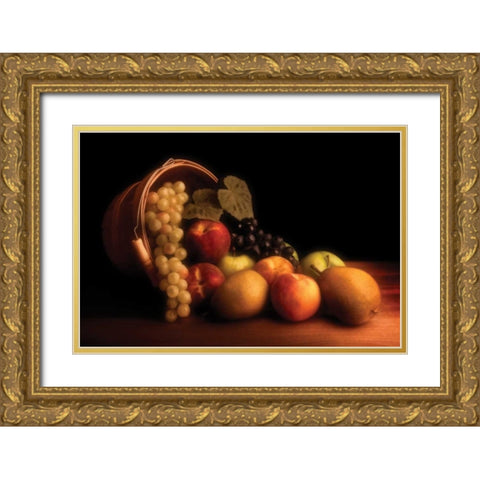 Basket of Fruit Gold Ornate Wood Framed Art Print with Double Matting by McNemar, C. Thomas