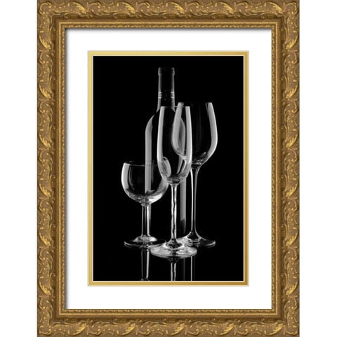 Wine Reflections II Gold Ornate Wood Framed Art Print with Double Matting by McNemar, C. Thomas