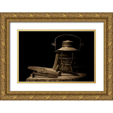 Working on the Railroad Gold Ornate Wood Framed Art Print with Double Matting by McNemar, C. Thomas