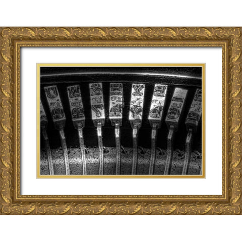 Typewriter Keys I Gold Ornate Wood Framed Art Print with Double Matting by McNemar, C. Thomas