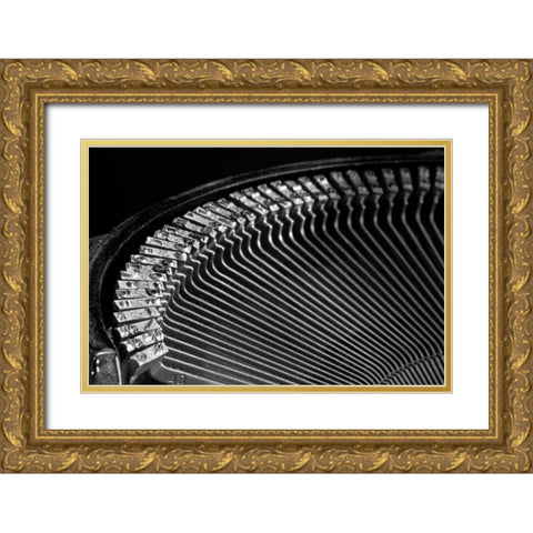 Typewriter Keys II Gold Ornate Wood Framed Art Print with Double Matting by McNemar, C. Thomas