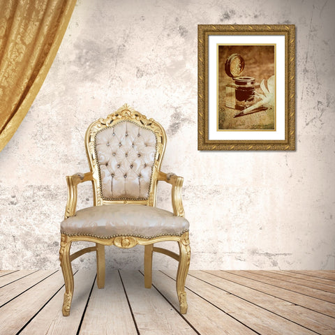 Inkwell V Gold Ornate Wood Framed Art Print with Double Matting by McNemar, C. Thomas