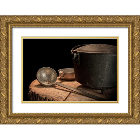 Dutch Oven and Ladle Gold Ornate Wood Framed Art Print with Double Matting by McNemar, C. Thomas