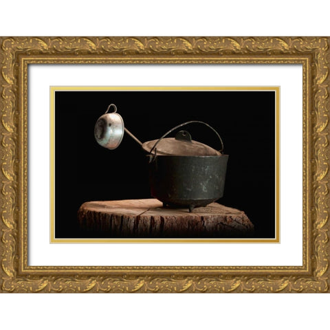 Dutch Oven with Cup Gold Ornate Wood Framed Art Print with Double Matting by McNemar, C. Thomas