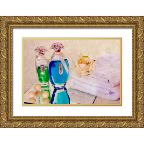 Bath Accessories I Gold Ornate Wood Framed Art Print with Double Matting by McNemar, C. Thomas