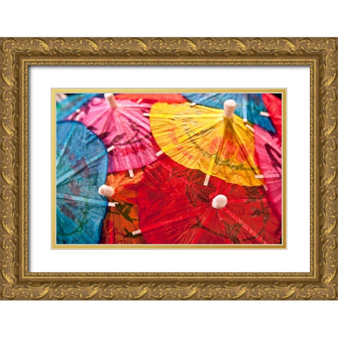 Cocktail Umbrellas IV Gold Ornate Wood Framed Art Print with Double Matting by McNemar, C. Thomas