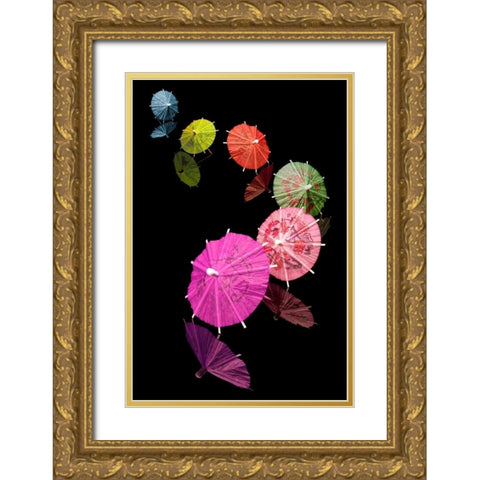 Cocktail Umbrellas VIII Gold Ornate Wood Framed Art Print with Double Matting by McNemar, C. Thomas