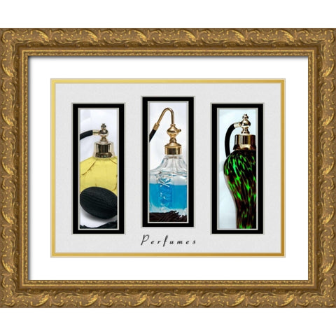 Perfume Triptych III Gold Ornate Wood Framed Art Print with Double Matting by McNemar, C. Thomas