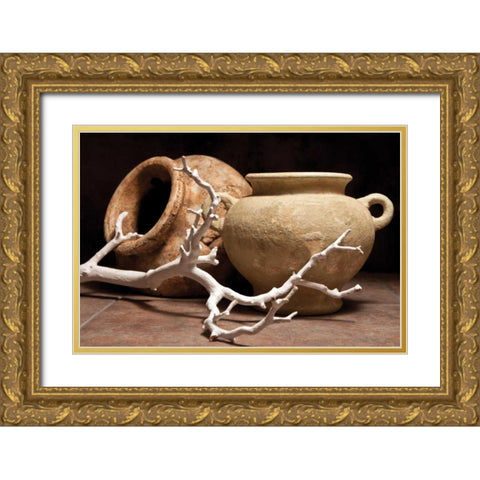 Pottery with Branch II Gold Ornate Wood Framed Art Print with Double Matting by McNemar, C. Thomas