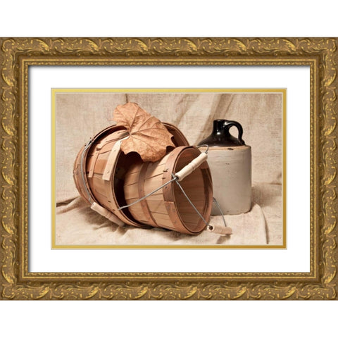 Baskets with Crock I Gold Ornate Wood Framed Art Print with Double Matting by McNemar, C. Thomas