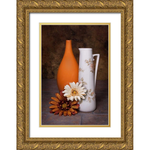 Orange Vase with Pitcher II Gold Ornate Wood Framed Art Print with Double Matting by McNemar, C. Thomas