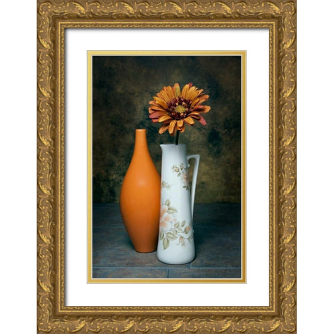 Orange Vase with Pitcher III Gold Ornate Wood Framed Art Print with Double Matting by McNemar, C. Thomas