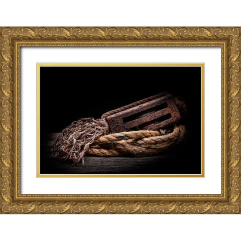 Antique Pulley Gold Ornate Wood Framed Art Print with Double Matting by McNemar, C. Thomas