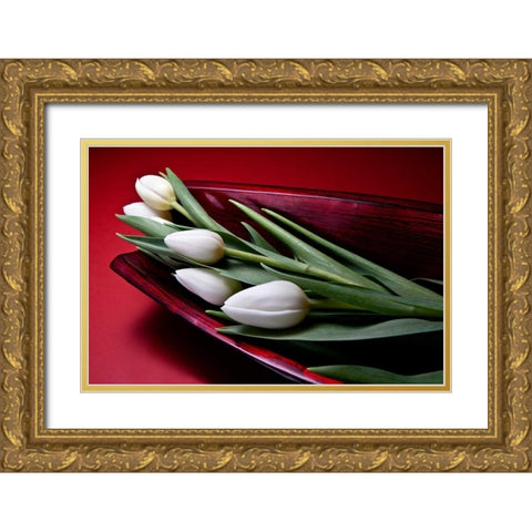 Tulips II Gold Ornate Wood Framed Art Print with Double Matting by McNemar, C. Thomas