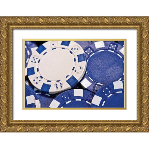 Poker Chips II Gold Ornate Wood Framed Art Print with Double Matting by McNemar, C. Thomas