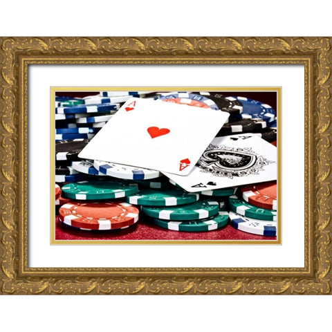 Poker Hand I Gold Ornate Wood Framed Art Print with Double Matting by McNemar, C. Thomas