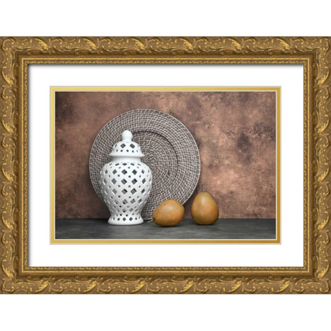 Ginger Jar and Pears I Gold Ornate Wood Framed Art Print with Double Matting by McNemar, C. Thomas
