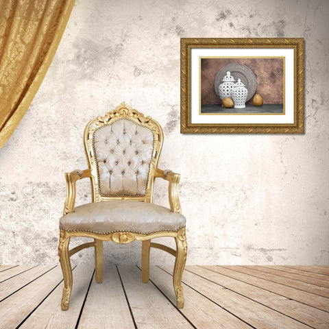 Ginger Jar and Pears II Gold Ornate Wood Framed Art Print with Double Matting by McNemar, C. Thomas