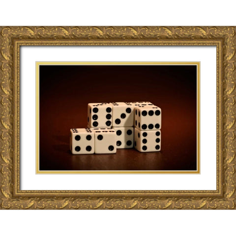 Dice Cubes II Gold Ornate Wood Framed Art Print with Double Matting by McNemar, C. Thomas
