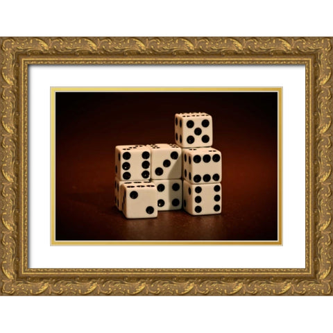 Dice Cubes III Gold Ornate Wood Framed Art Print with Double Matting by McNemar, C. Thomas