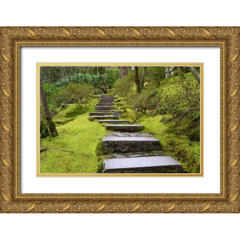 Steps II Gold Ornate Wood Framed Art Print with Double Matting by Moore, Brian