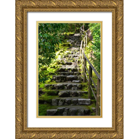 Steps III Gold Ornate Wood Framed Art Print with Double Matting by Moore, Brian