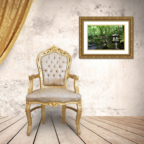 In the Garden II Gold Ornate Wood Framed Art Print with Double Matting by Moore, Brian