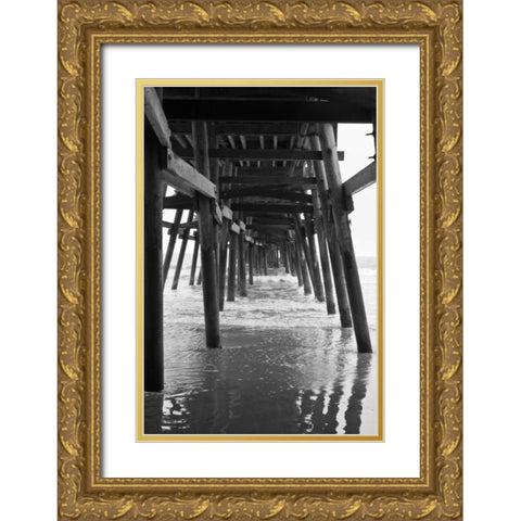 Pier Pilings XVIII Gold Ornate Wood Framed Art Print with Double Matting by Peterson, Lee
