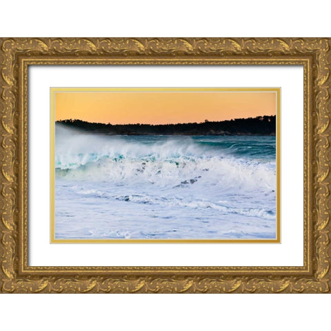 Carmel Waves I Gold Ornate Wood Framed Art Print with Double Matting by Peterson, Lee