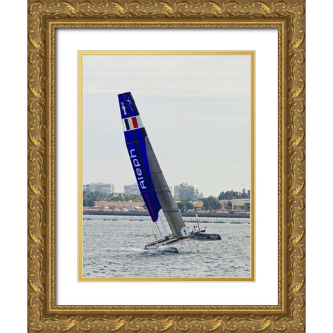 Americas Cup I Gold Ornate Wood Framed Art Print with Double Matting by Peterson, Lee