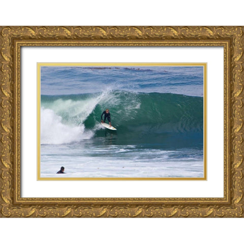 Surfing IX Gold Ornate Wood Framed Art Print with Double Matting by Peterson, Lee