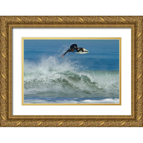 Surfing XI Gold Ornate Wood Framed Art Print with Double Matting by Peterson, Lee