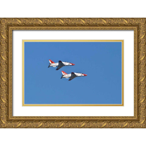 Air Show II Gold Ornate Wood Framed Art Print with Double Matting by Peterson, Lee
