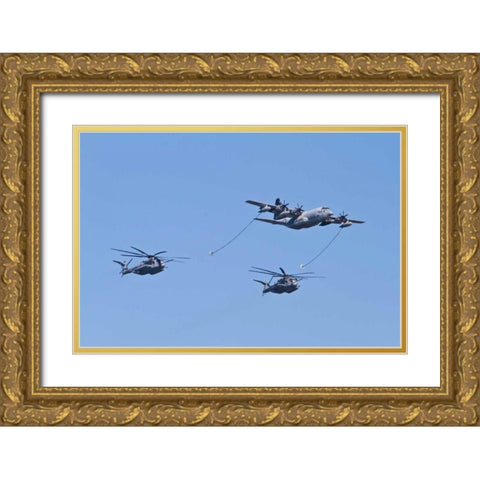 Air Show III Gold Ornate Wood Framed Art Print with Double Matting by Peterson, Lee