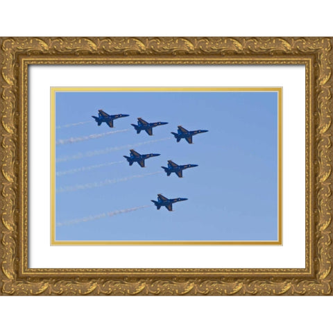 Air Show IV Gold Ornate Wood Framed Art Print with Double Matting by Peterson, Lee