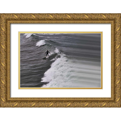 Oceanside Surf I Gold Ornate Wood Framed Art Print with Double Matting by Peterson, Lee