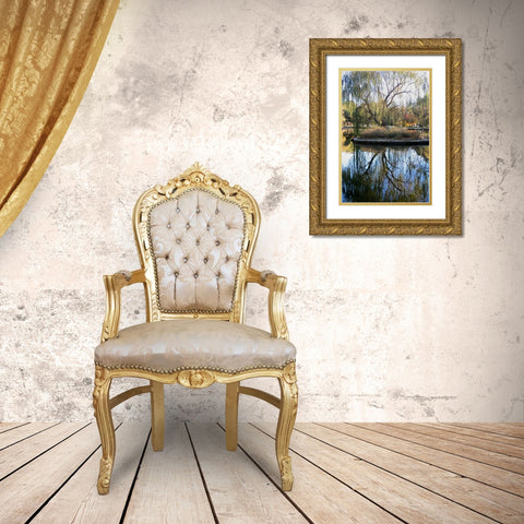 Willow in Fall Gold Ornate Wood Framed Art Print with Double Matting by Putman, Tammy