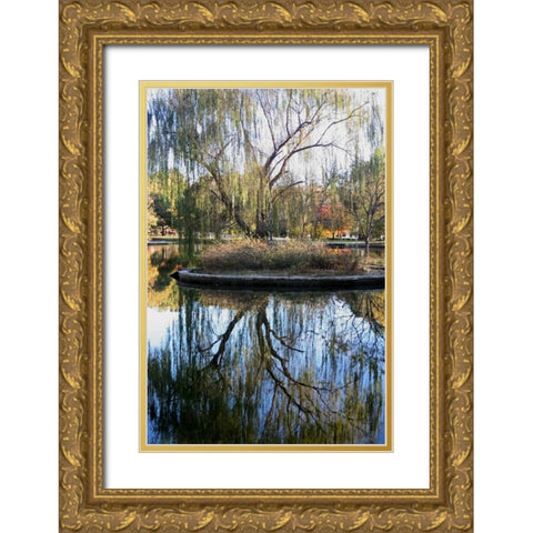 Willow in Fall Gold Ornate Wood Framed Art Print with Double Matting by Putman, Tammy