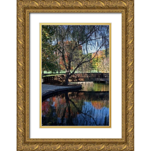 Fall Reflection Gold Ornate Wood Framed Art Print with Double Matting by Putman, Tammy