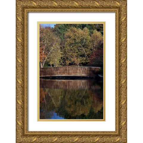 Bridge in Fall I Gold Ornate Wood Framed Art Print with Double Matting by Putman, Tammy