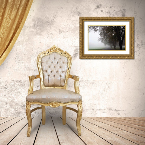Foggy Trees III Gold Ornate Wood Framed Art Print with Double Matting by Putman, Tammy