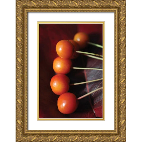 Berries I Gold Ornate Wood Framed Art Print with Double Matting by Putman, Tammy